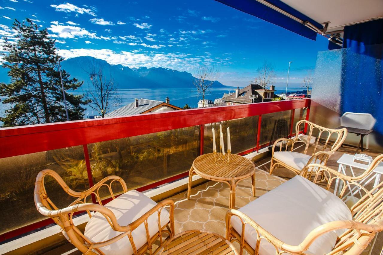 Terrace With Lake & Mountain View Montreux Extérieur photo